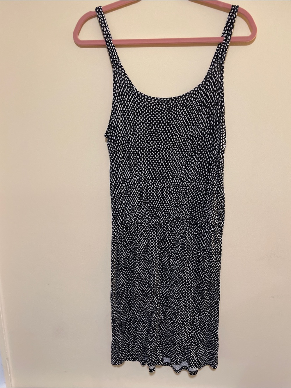 The Loft. Black and White Polka Dot Sleeveless Midi Dress